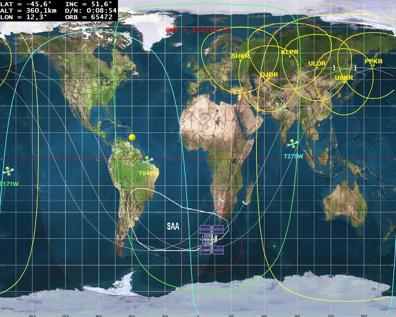 WXtrack screenshot in ISS mode