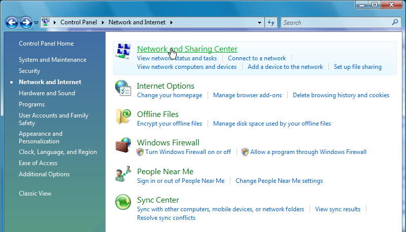 Set Up Network In Vista