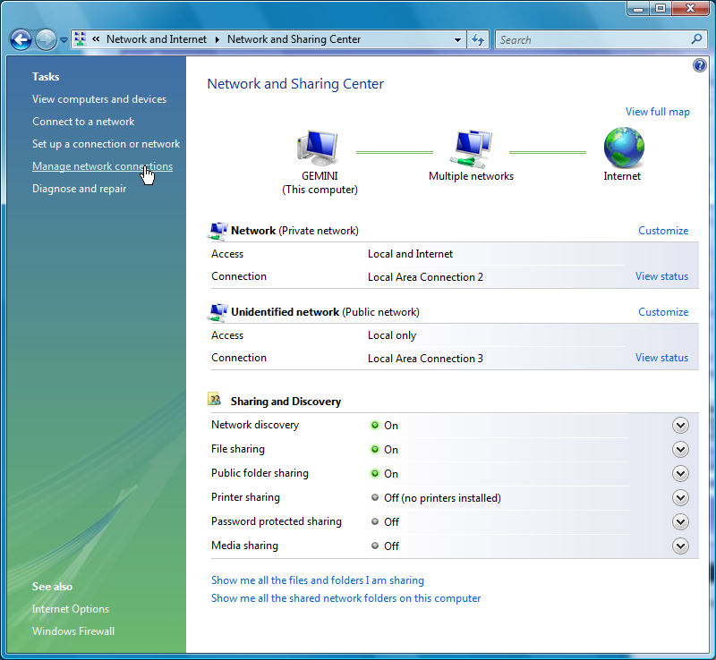 Network Adapter Properties Windows Vista