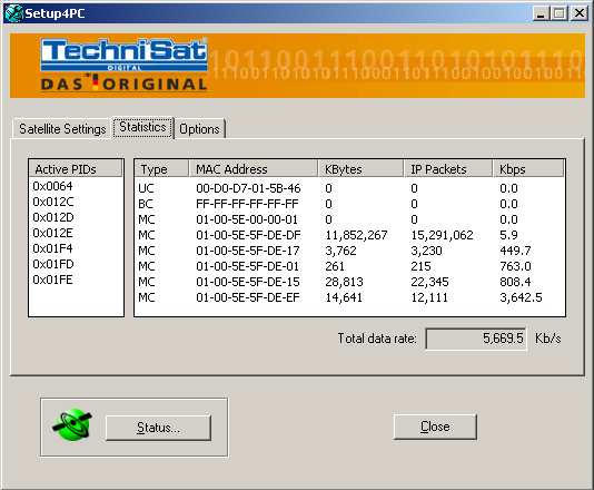 Setup4PC - Statistics tab